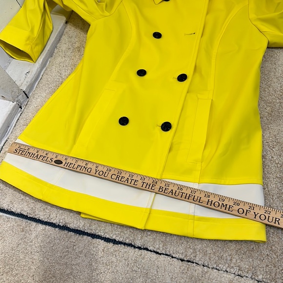 NWT Talbots Spring Jacket Coat Size Small Hello Yellow Detachable Hood Rain Go - Picture 16 of 16